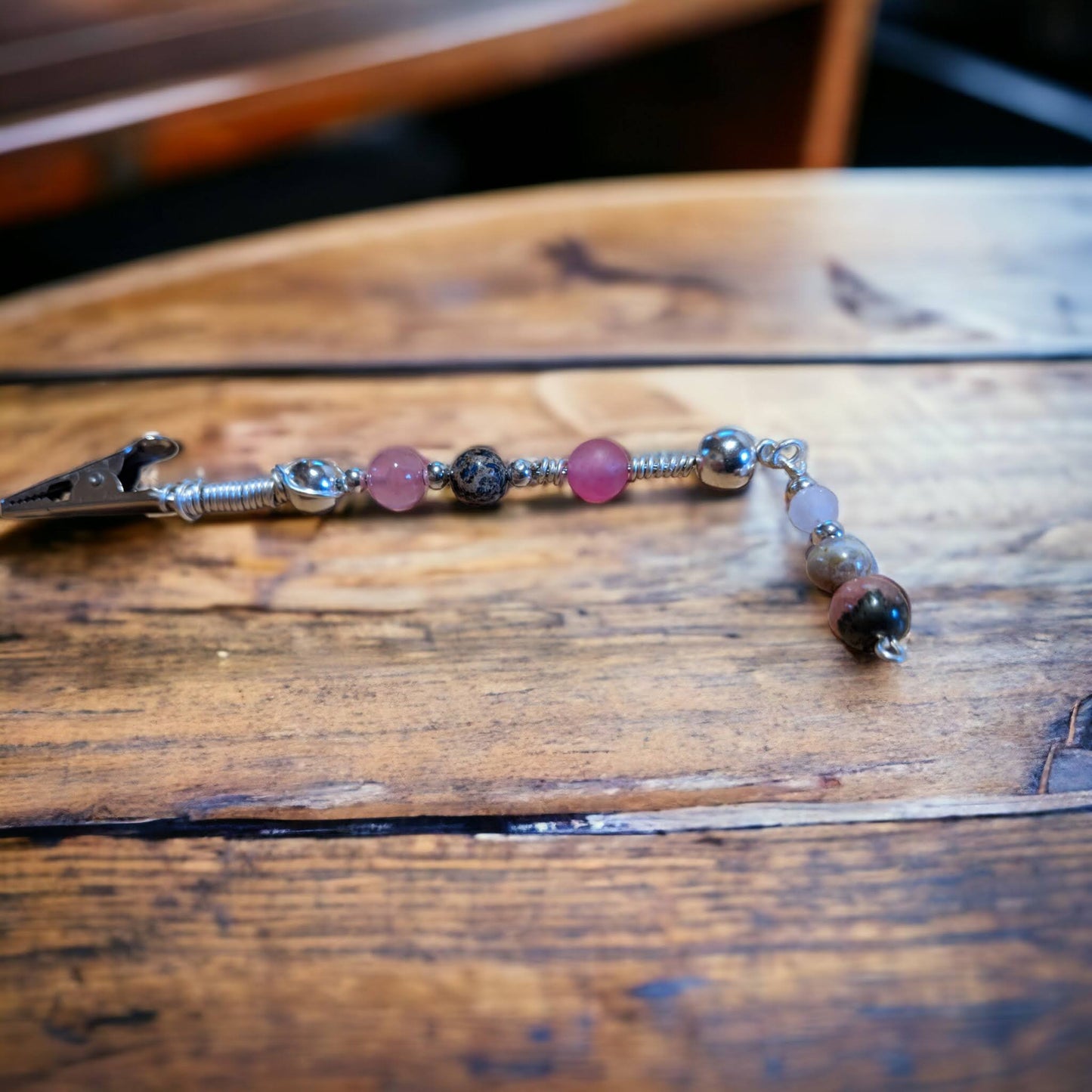 Pretty in Pink Beaded Clip