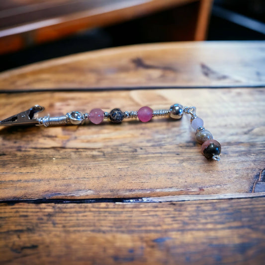 Pretty in Pink Beaded Clip