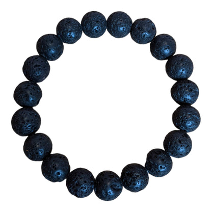 10MM Black Lava Stone Bracelet