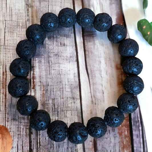 10MM Black Lava Stone Bracelet