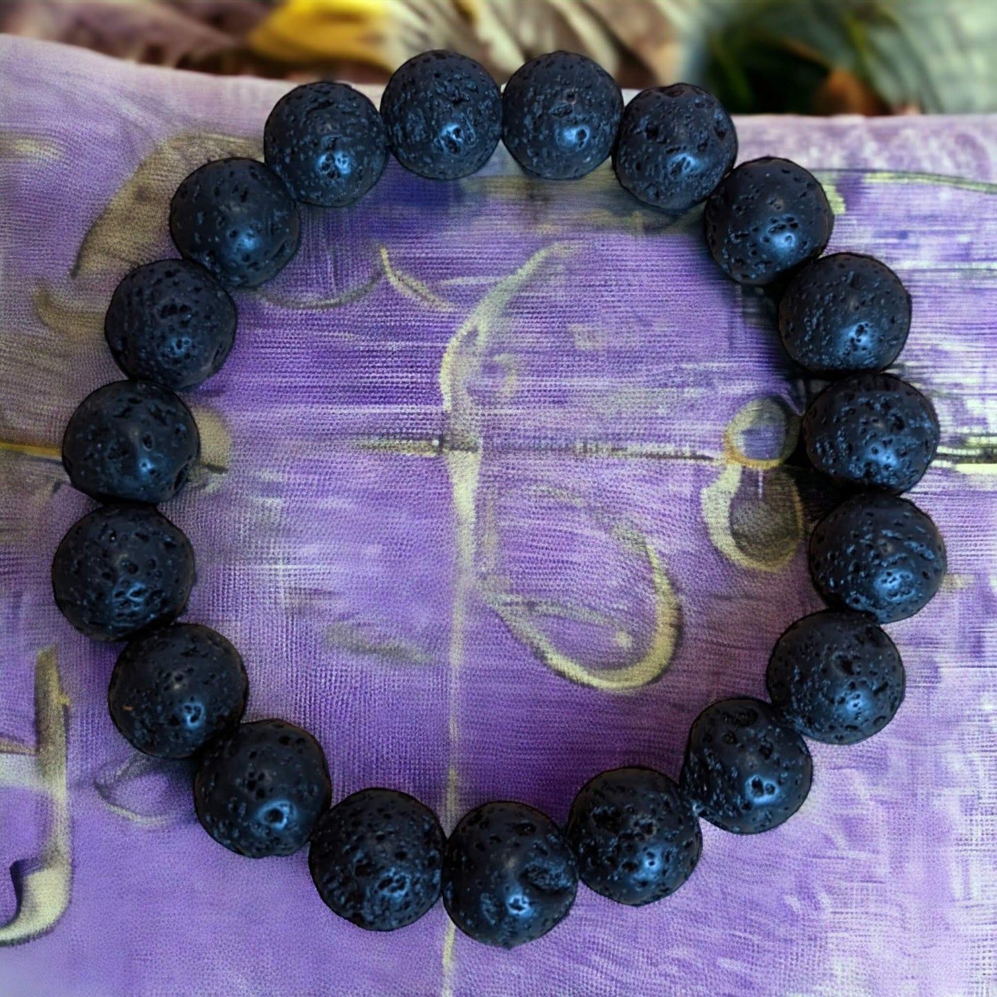 10MM Black Lava Stone Bracelet