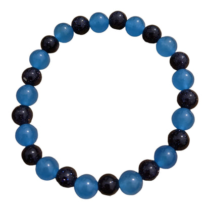 Blue Goldstone and Blue Jade Bracelet