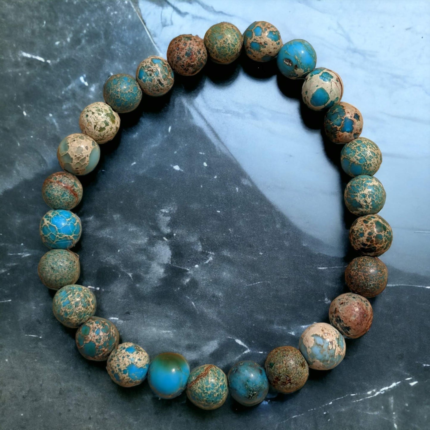 Turquoise Blue Emperor Stone Jasper Bracelet