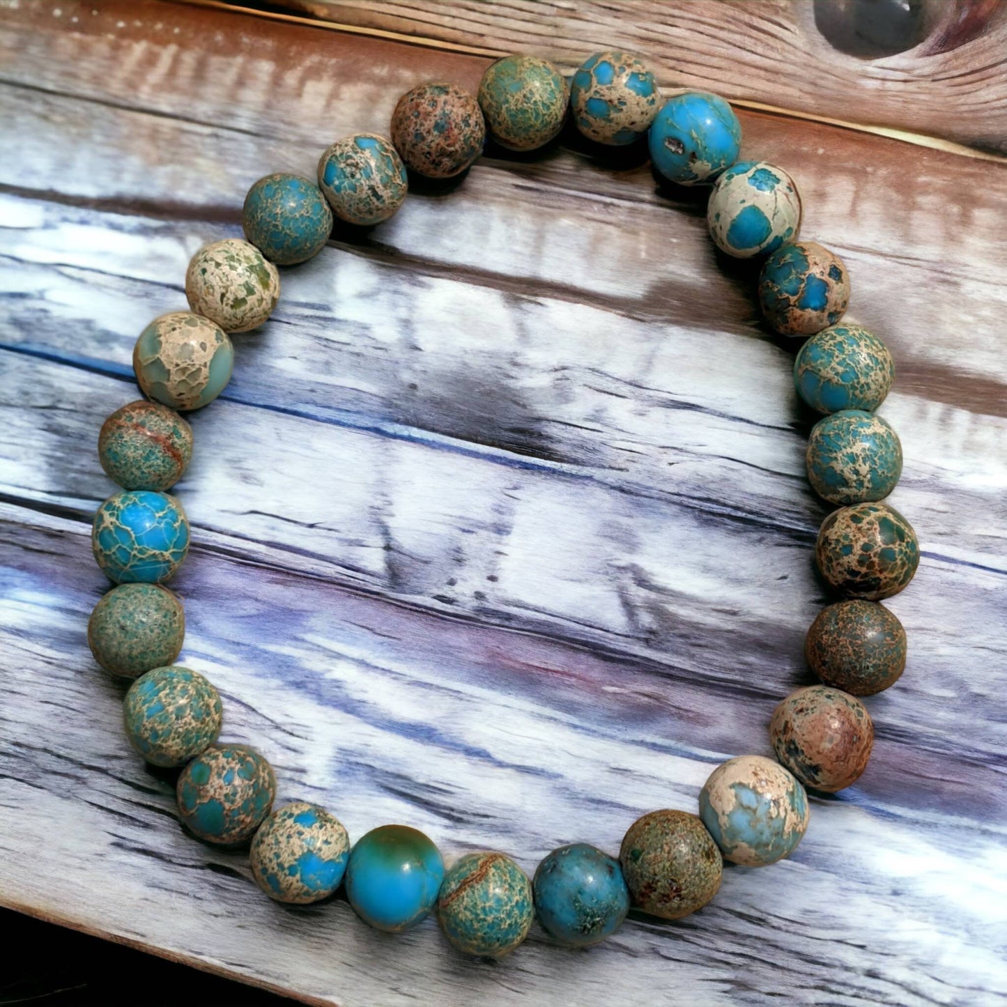 Turquoise Blue Emperor Stone Jasper Bracelet