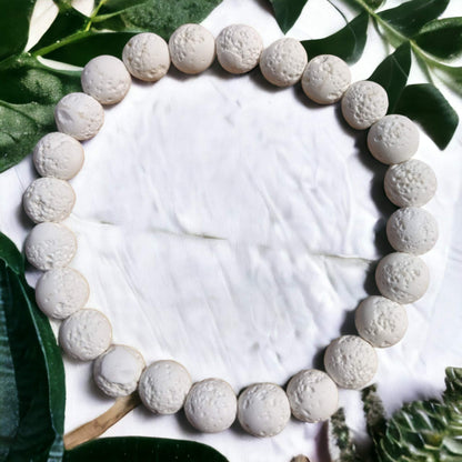 White Lava Stone Bracelet - Diffuse your essential oils!