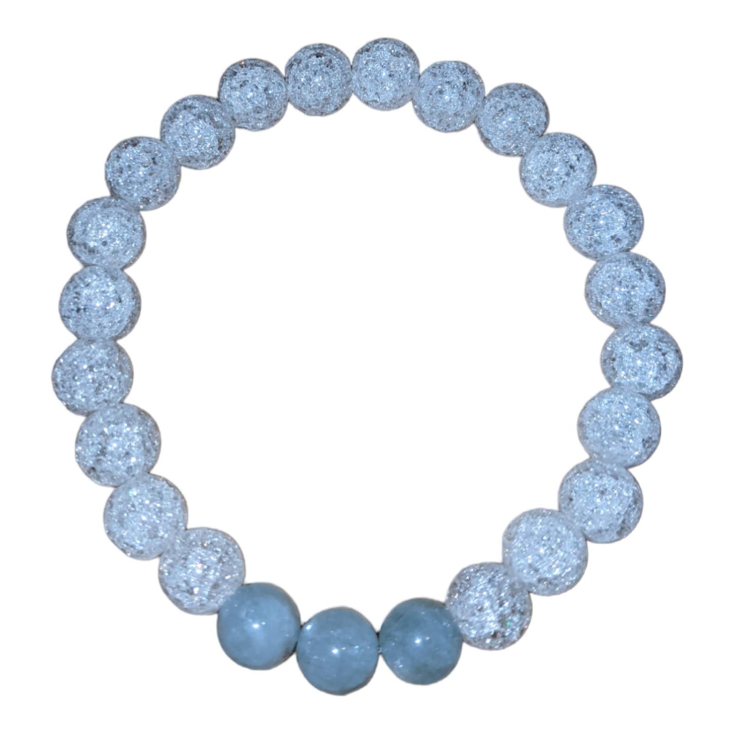 Cracked Crystal Bracelet with Aquamarine Trio