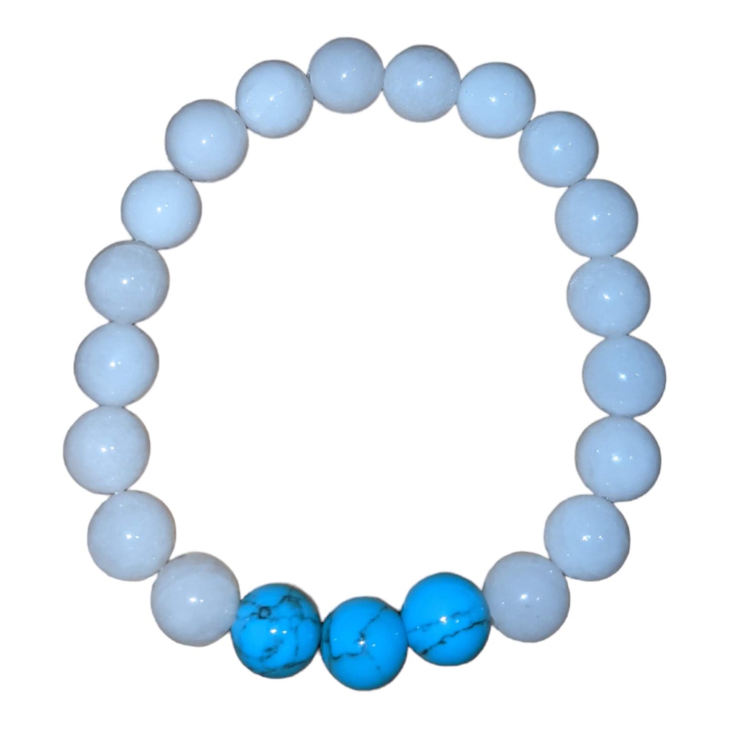 White Jade Bracelet with Turquoise Trio