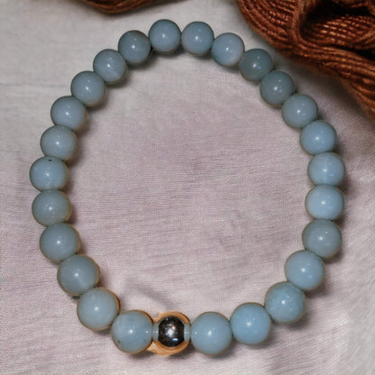 Amazonite Bracelet with Silver Centre Bead