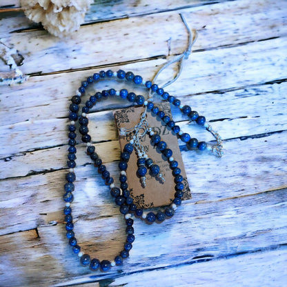 JEWELRY SET: Lapis Lazuli Necklace, Bracelet and Earrings