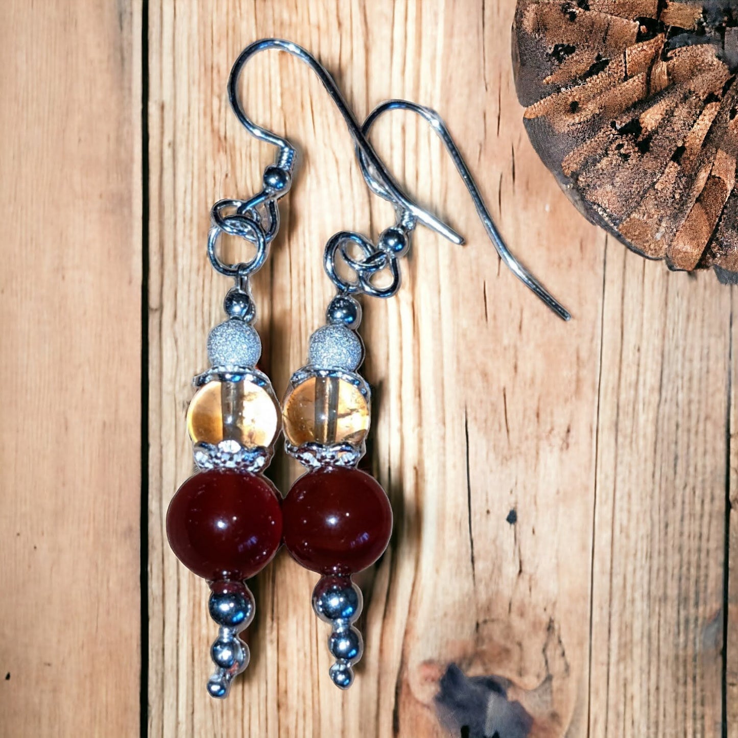 Carnelian and Citrine Earrings