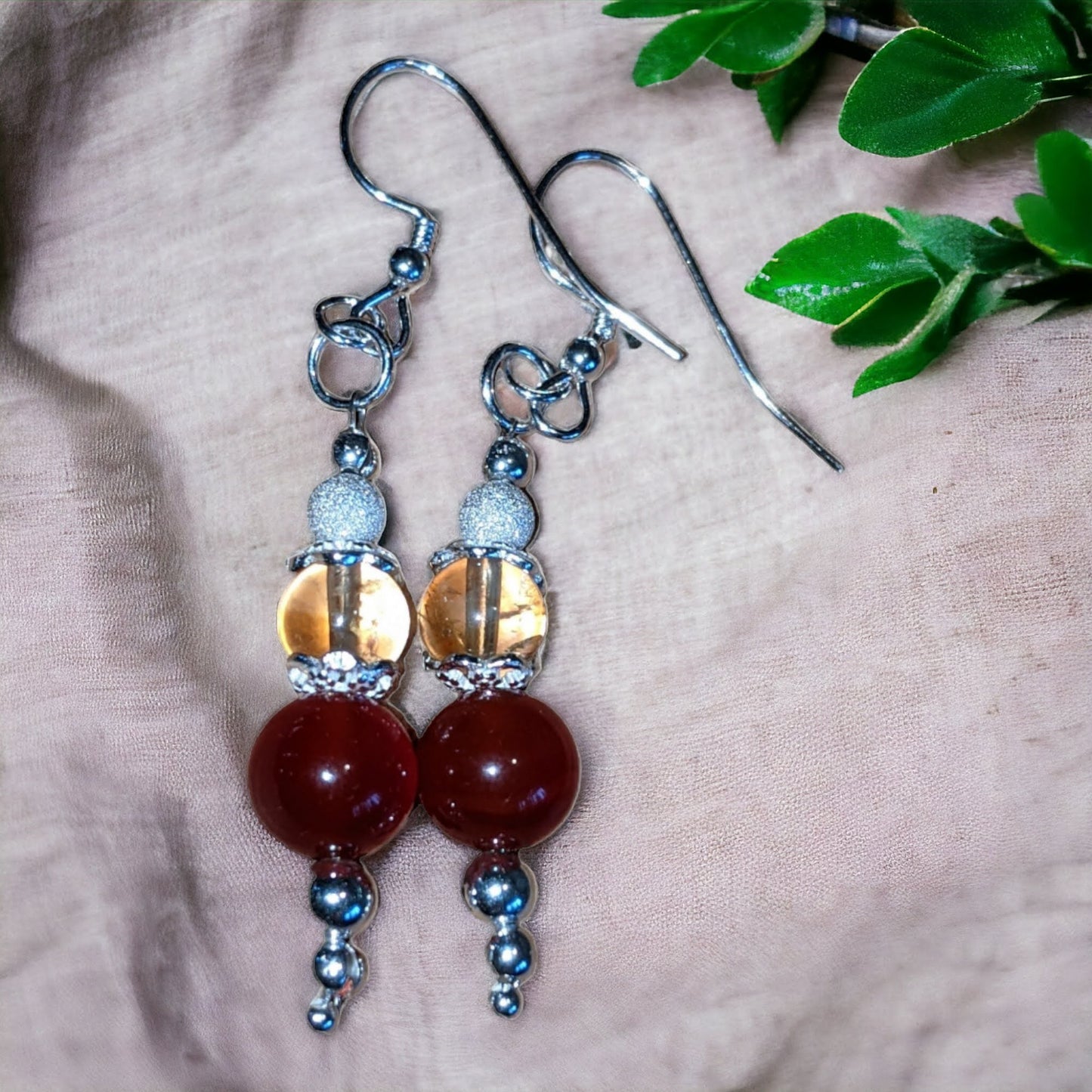 Carnelian and Citrine Earrings