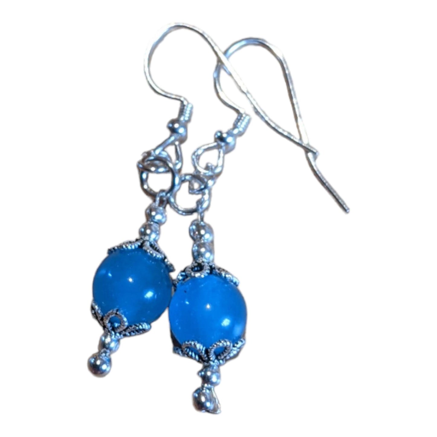 Steel Blue Jade Earrings