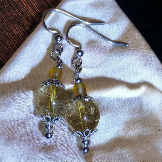 Citrine Big Bead Earrings