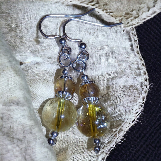 Citrine Two Stone Earrings