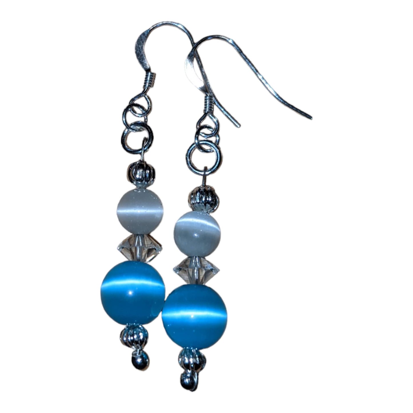 Blue and White Selenite Earrings