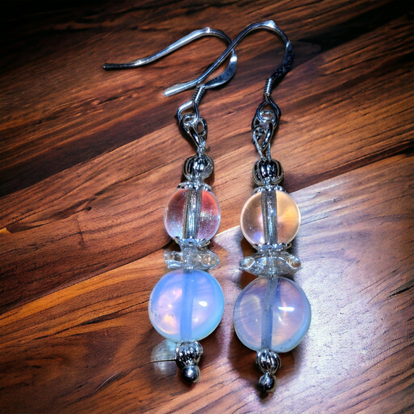 Opalite Flat Bead Earrings