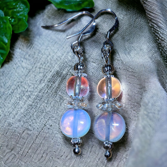 Opalite Flat Bead Earrings