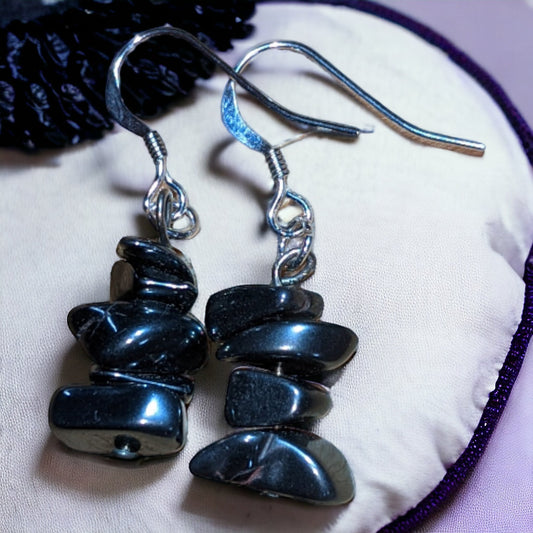 Hematite Chip Bead Earrings