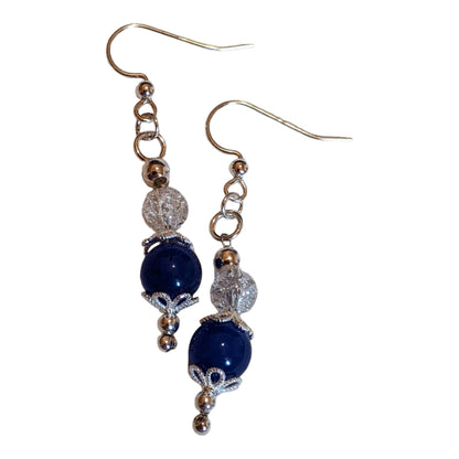 Deep Blue Jade Earrings