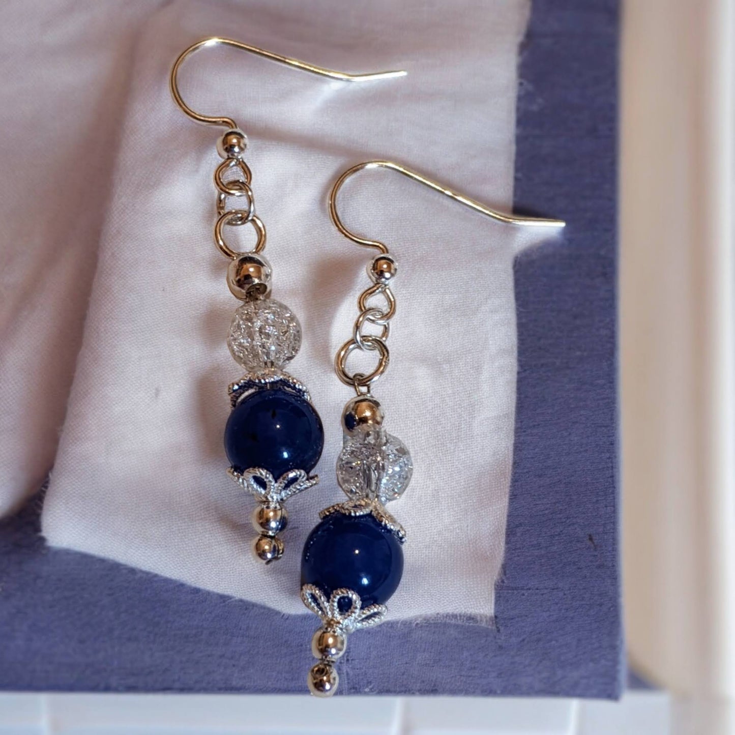 Deep Blue Jade Earrings