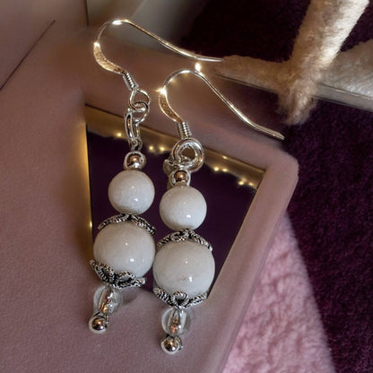 White Jade Earrings