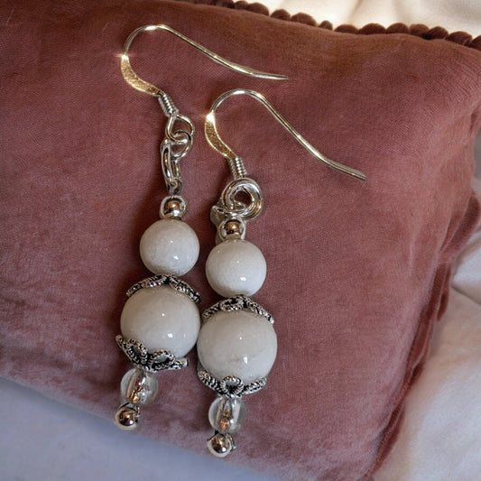 White Jade Earrings