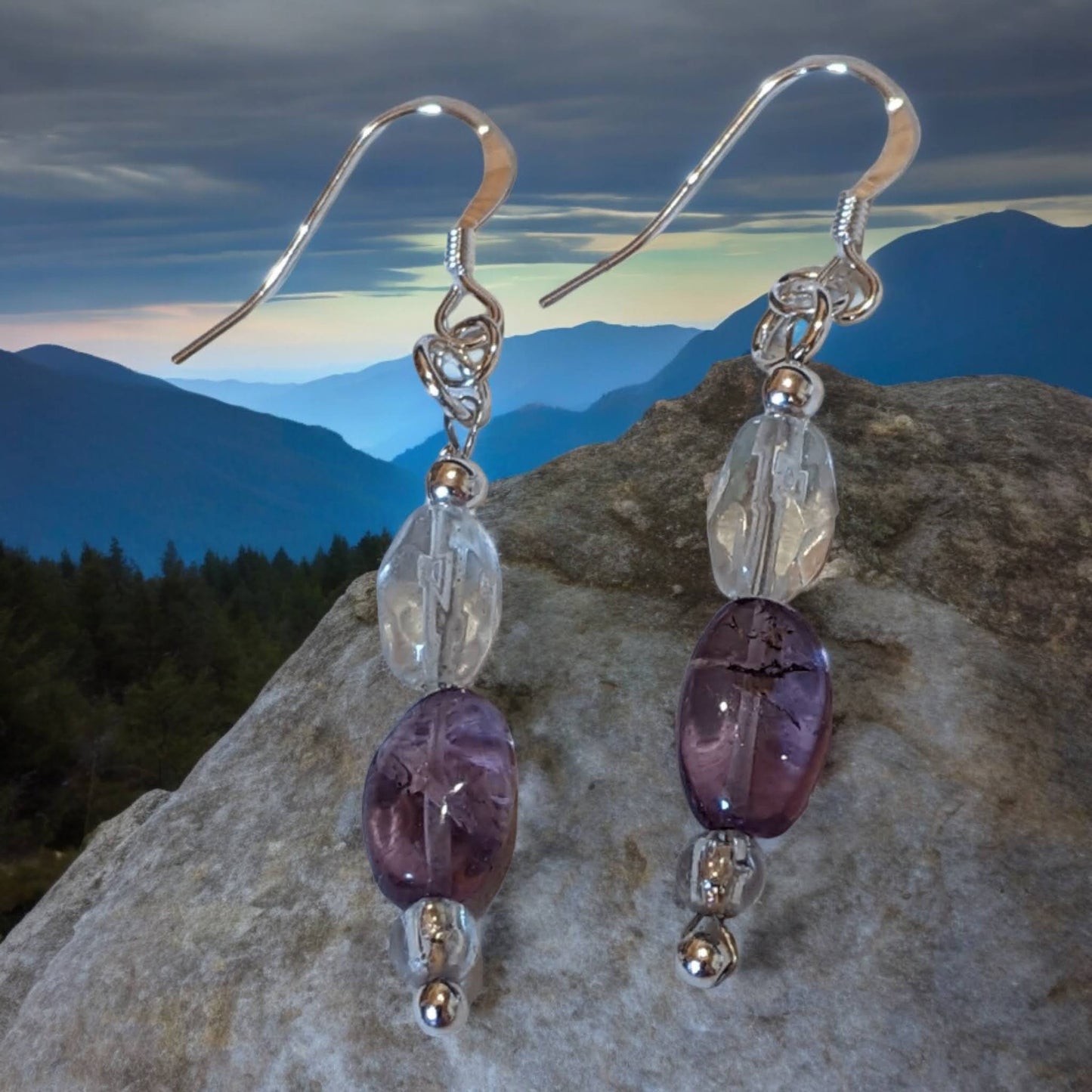 Amethyst Chip Bead Earrings