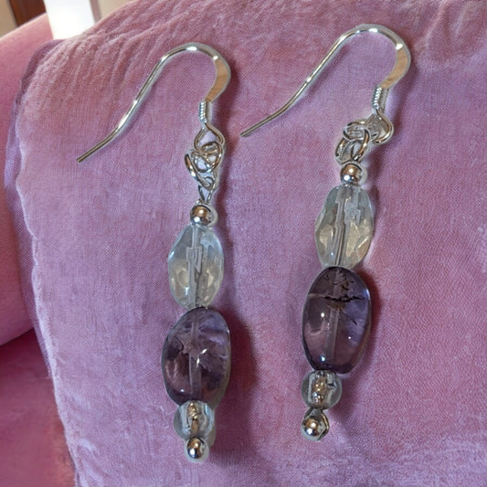 Amethyst Chip Bead Earrings