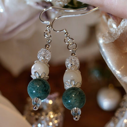 Mozambique Amazonite and Mother of Pearl Earrings