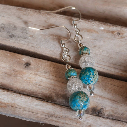 Turquoise Emperor Stone Jasper Earrings