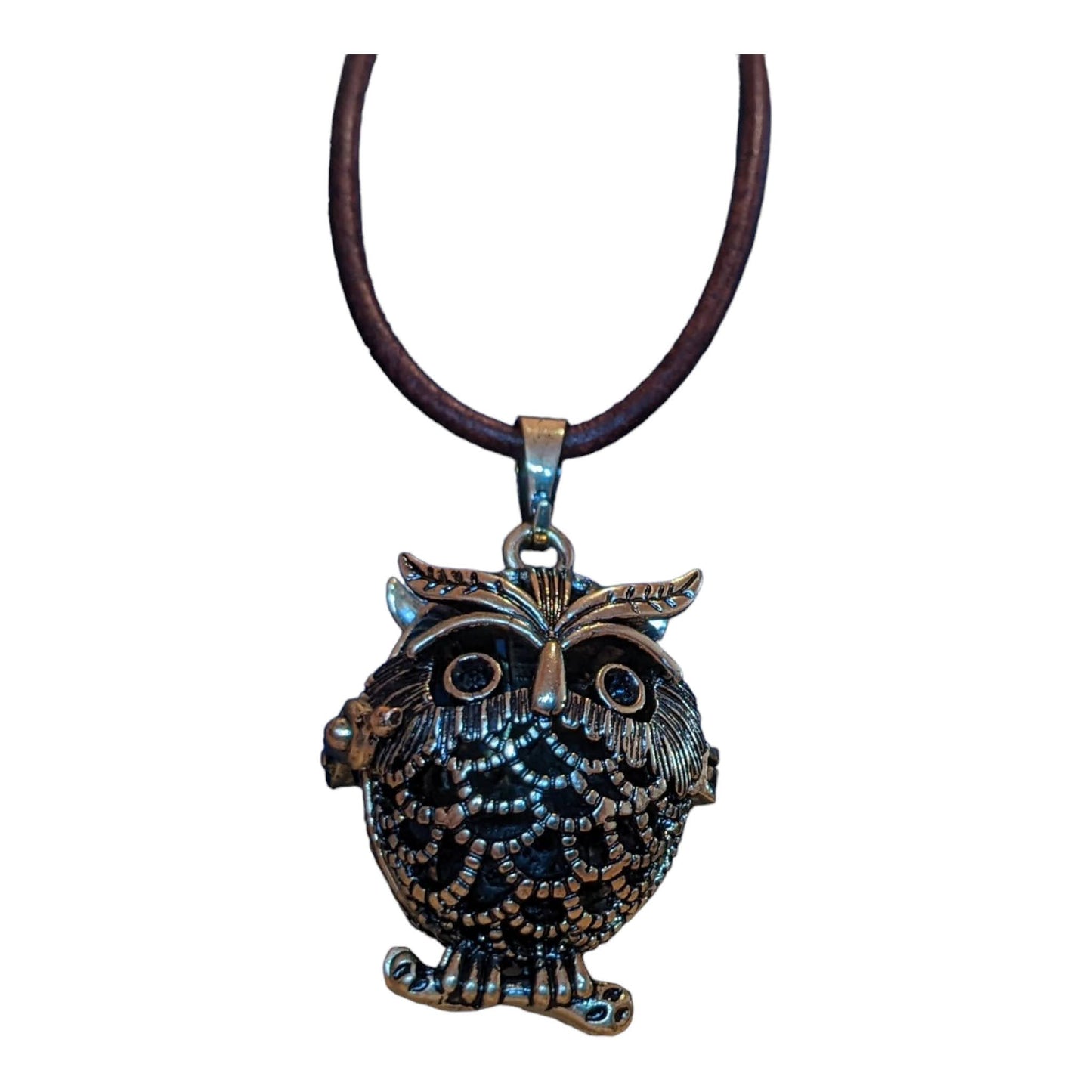 Essential Oil Diffuser on Leather Cord - Small Owl