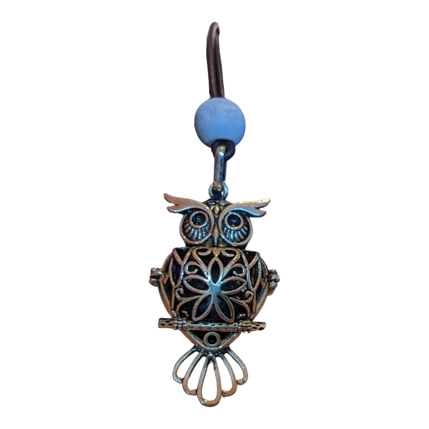 Essential Oil Diffuser on Leather Cord - Big Owl