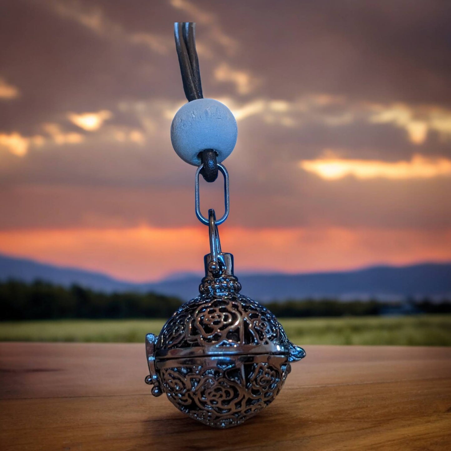 Essential Oil Diffuser on Leather Cord - Round Locket