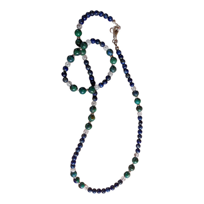 JEWELRY SET: Chrysocolla and Lapis Lazuli Necklace and Bracelet