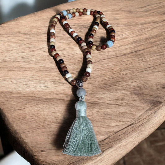 Mala: Mixed Woods with Amazonite